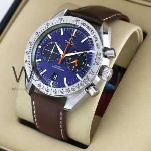 OMEGA WATCH BLUE WITH LEATHER BROWN BELT | Watches Prime