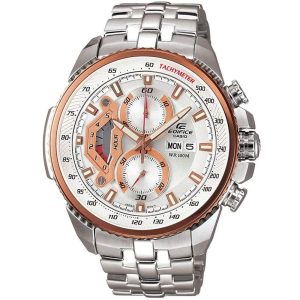 Casio Edifice Chronograph Men’s Watch with a Crisp White Dial