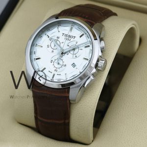 Tissot Chronograph Gent Watch with a Crisp White Dial