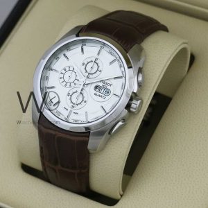 Tissot Chronograph Watch for Men with a Crisp White Dial