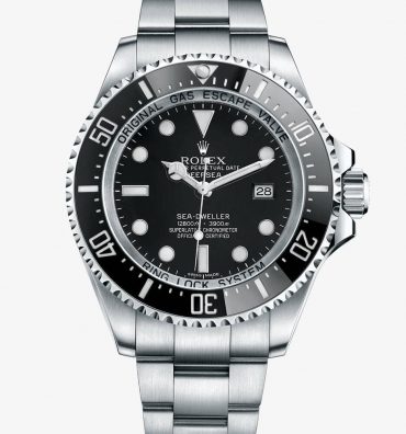 ساعه من rolex تعمل بعدادات بلون اسود وسير فضى من المعدن