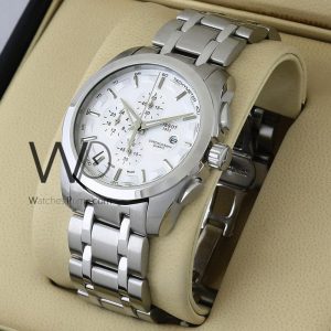 ساعه من Tag Heuer تعمل بعدادات بلون ابيض وسير بنى من الجلد | واتشز برايم