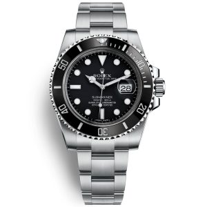 ساعه من rolex بلون اسود وسير فضى من المعدن | واتشز برايم