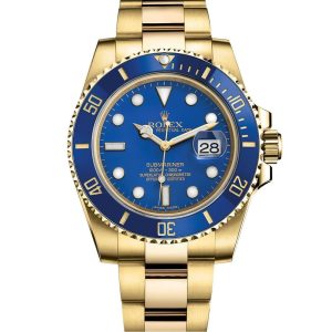 ساعه من rolex بلون ازرق وسير دهبى من المعدن | واتشز برايم