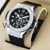 ساعه Hublot بلون اسود وسير اسود من المطاط | واتشز برايم