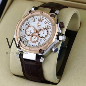 Guess Collection Watch with Brown Leather Strap for Everyday Elegance