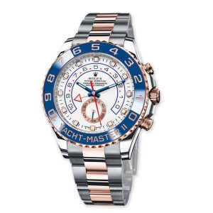 ساعه من rolex تعمل بعدادات بلون ابيض وسير فضى & نحاسى من المعدن