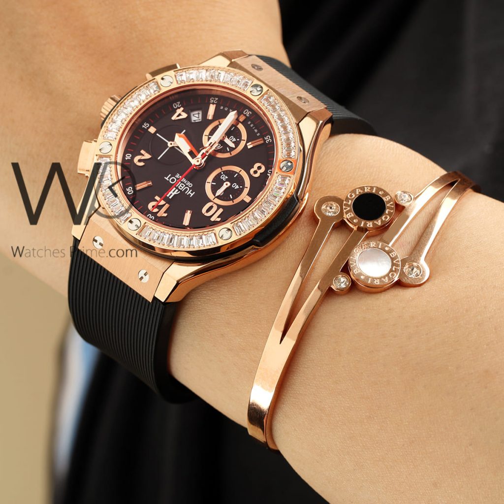 HUBLOT WATCH BLACK WITH RUBBER BLACK BELT | Watches Prime