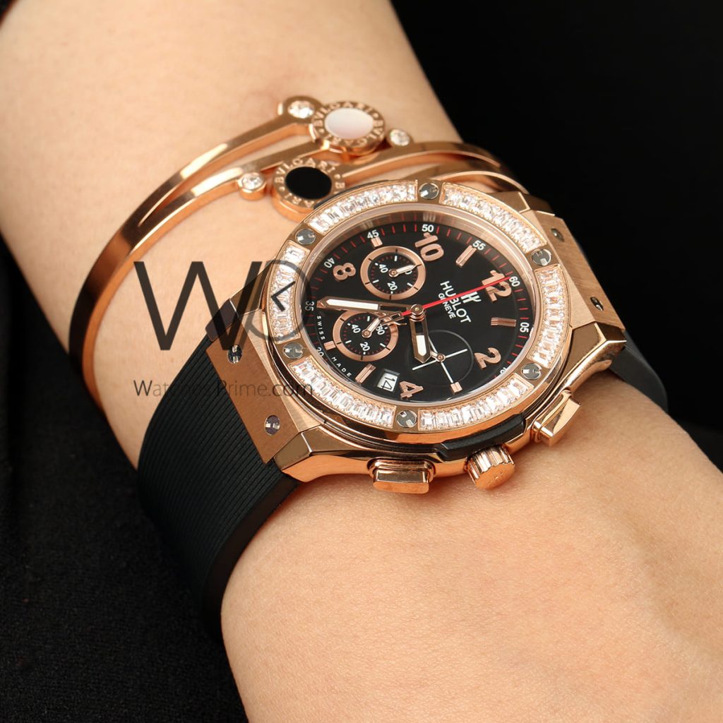 HUBLOT WATCH BLACK WITH RUBBER BLACK BELT | Watches Prime
