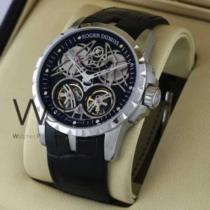 Roger Dubuis Black Dial Watch with Automatic Functionality for Men