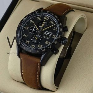 TAG Heuer Men's Watch with Black Dial and Chronograph Precision