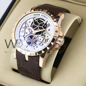 Roger Dubuis Automatic Men's Watch with a Crisp White Dial
