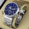 ساعة منTAG HEUER تعمل بعدادات بلون ازرق وسير فضى من المعدن | واتشز برايم
