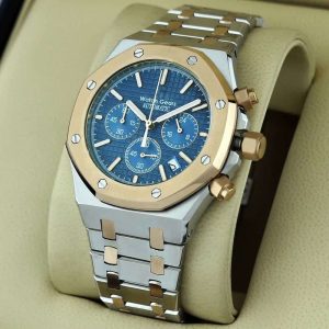 ساعة ِAudemars Piguet تعمل بعدادات بلون ازرق وسير نحاسى×فضى من المعدن