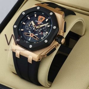 ساعه منِAudemars Piguet سير اسود من المطاط | واتشز برايم