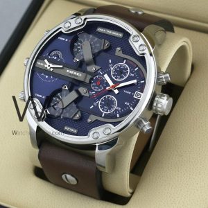 Diesel men's watch with brown leather belt