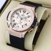 ساعة Hublot بلون ابيض وسير اسود من المطاط | واتشز برايم