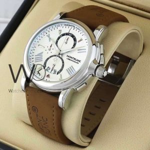 Fossil Grant Chronograph Brown Leather Belt | Watches Prime