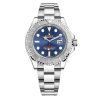 ROLEX YACHT MASTER BLUE WATCH SILVER BELT | Watches Prime