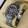 ساعه من rolex وسير فضى&اسود من المعدن | واتشز برايم