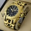 Invicta black Watch Chronograph gold strap | Watches Prime