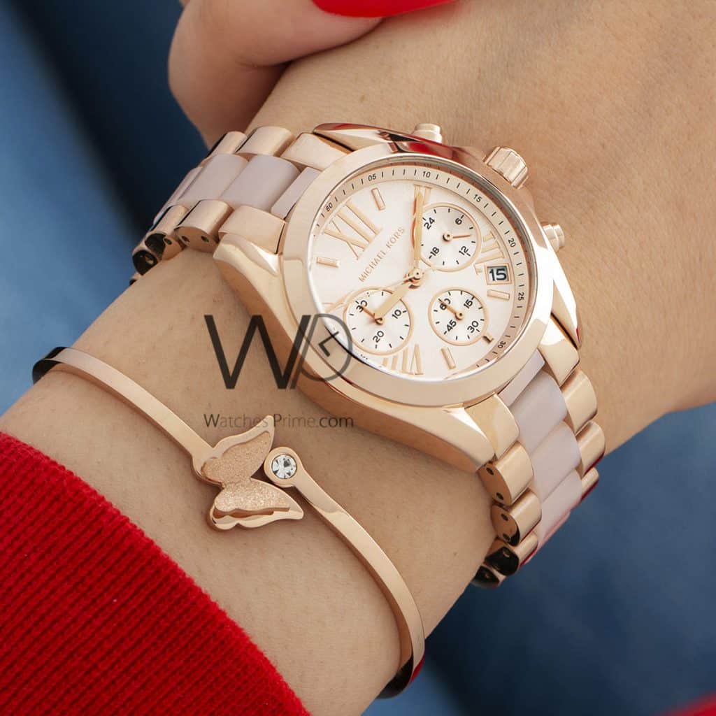 Michael Kors Chronograph Two tone Metal Belt | Watches Prime
