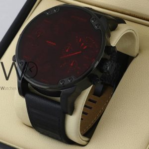 Diesel Men's Watch with Black Leather Strap for a Bold Statement
