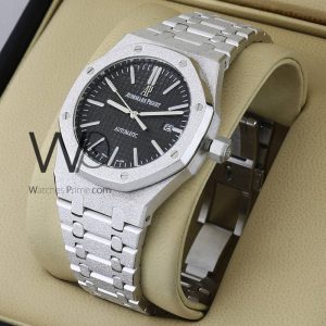 Audemars piguet watch black with silver belt