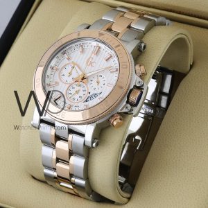 Guess Collection Chronograph Watch Featuring a Crisp White Dial