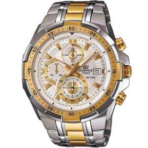Casio Edifice men’s watch with a sharp white chronograph dial