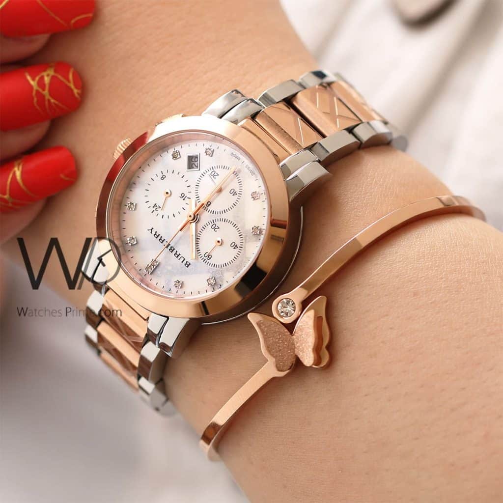Burberry check Engraved White Women's Watch | Watches Prime