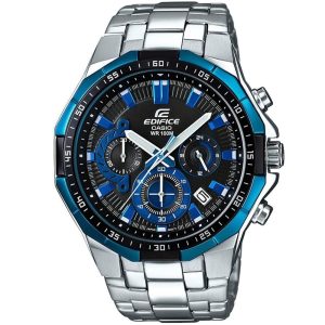 Stylish black Casio Edifice men's chronograph, durable and elegant