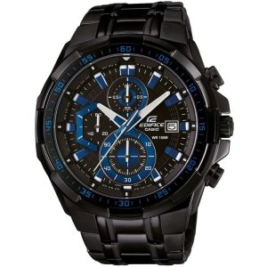Elegant black Casio Edifice men's chronograph wristwatch