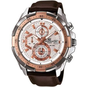White-dial Casio Edifice chronograph men's wristwatch