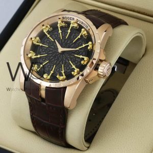 Roger Dubuis Men's Watch with Brown Leather Strap for Elegance