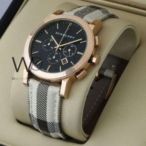Stylish Burberry Multicolored Leather Belt Watch for Modern Wear