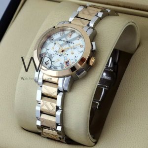 Burberry Check-Engraved White Dial Women's Watch for Timeless Appeal