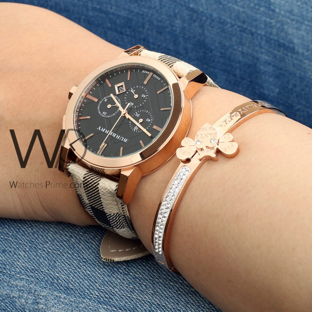 Burberry Watch Multicolored Leather Belt | Watches Prime