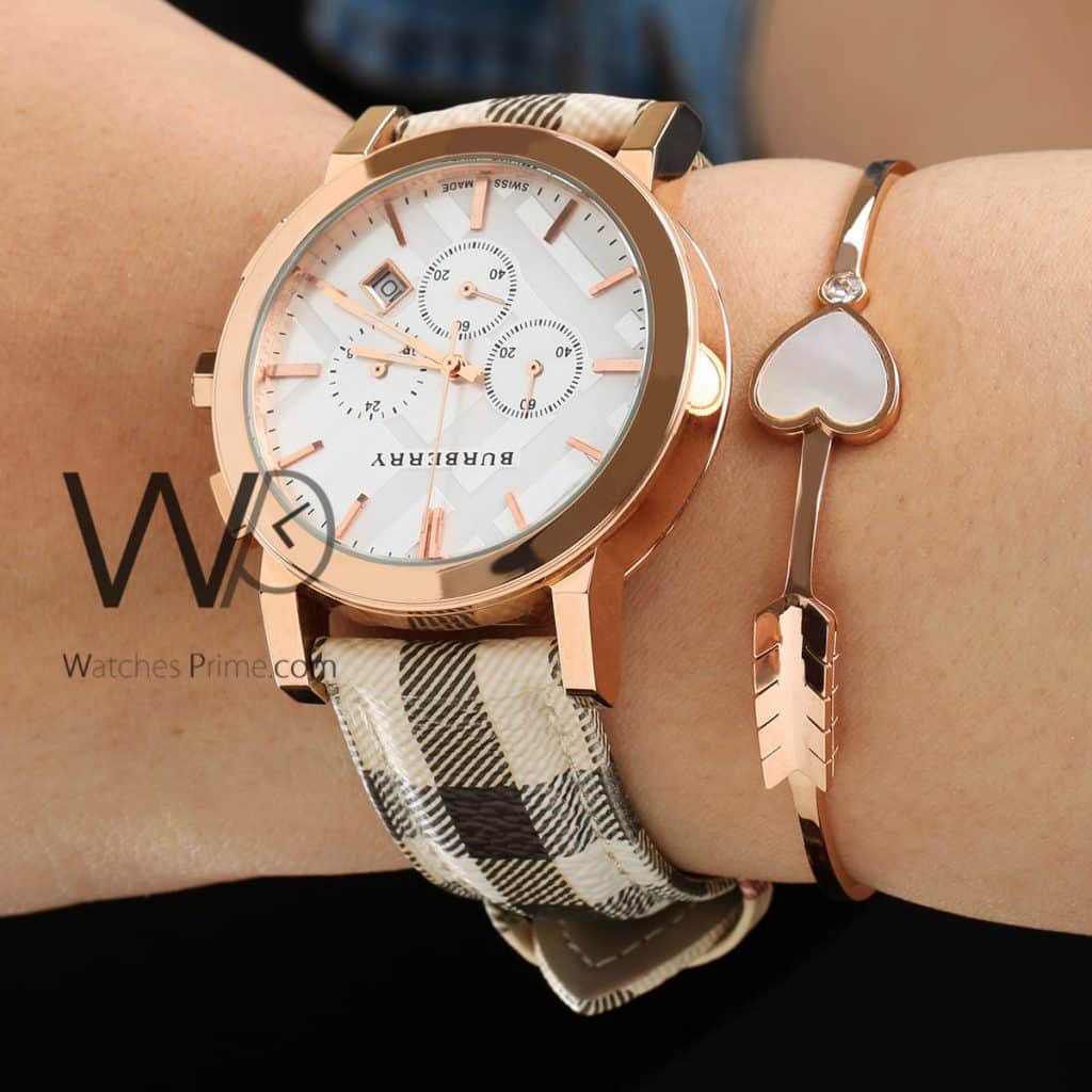 Burberry Watch Multicolored Leather Belt | Watches Prime