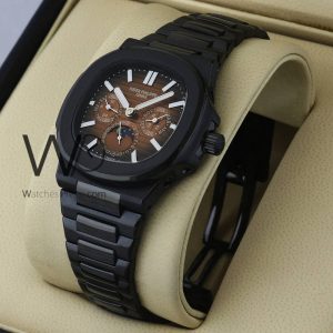 Patek Philippe Men's Chronograph Watch Brown Leather Belt