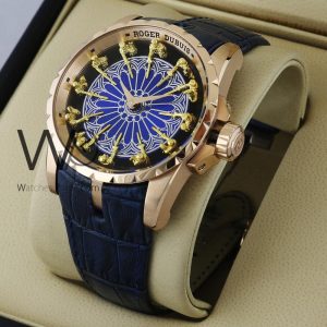 Roger dubuis men's watch blue leather belt