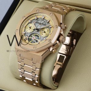 Audemars Piguet Oak Chronograph Black Dial Watch for Men