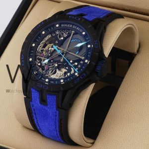 Roger dubuis men's watch blue rubber strap