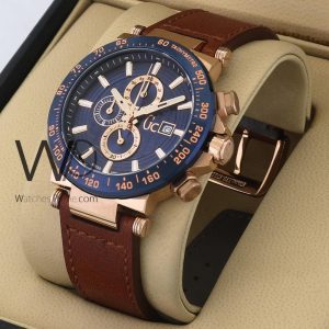 Guess Collection Men's Watch with Brown Leather Strap