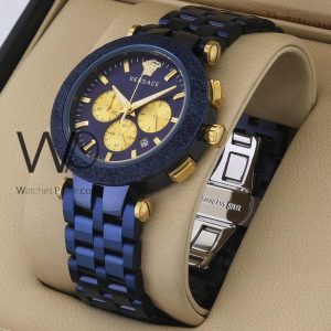Versace blue watch chronograph for men