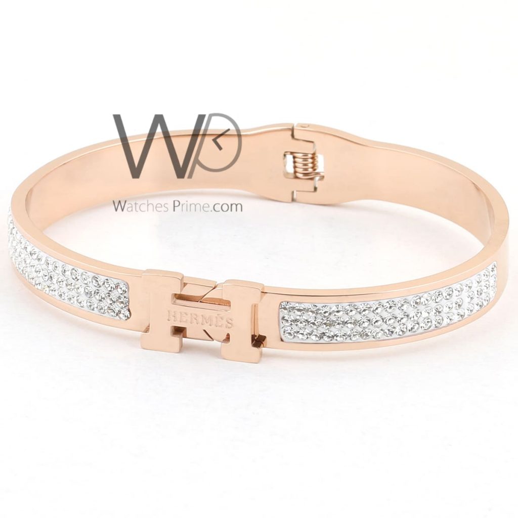 Hermes rose gold metal women bracelet