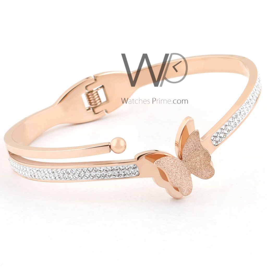 Butterfly women's bracelet metal rose gold | Watches Prime