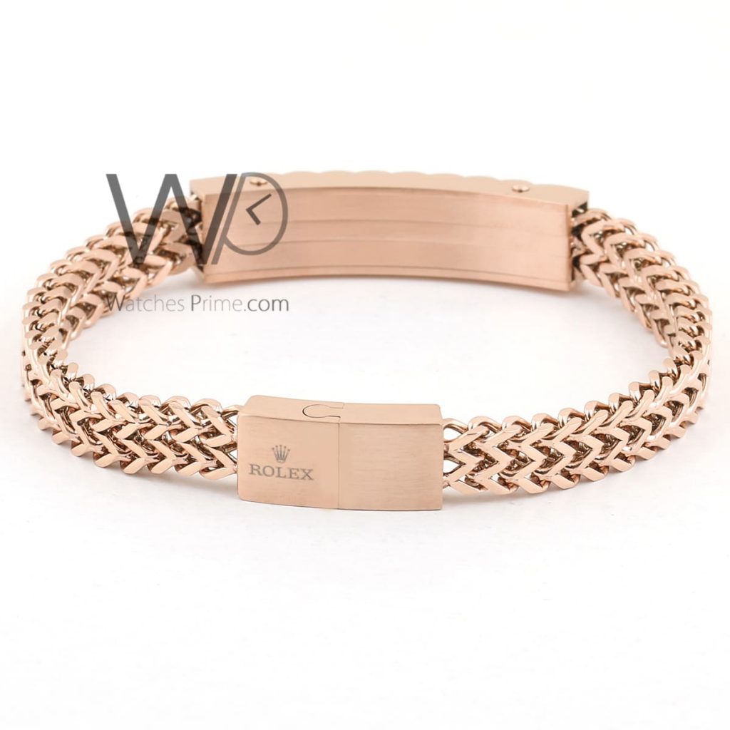 Rolex rose gold stainless steel men bracelet | Watches Prime