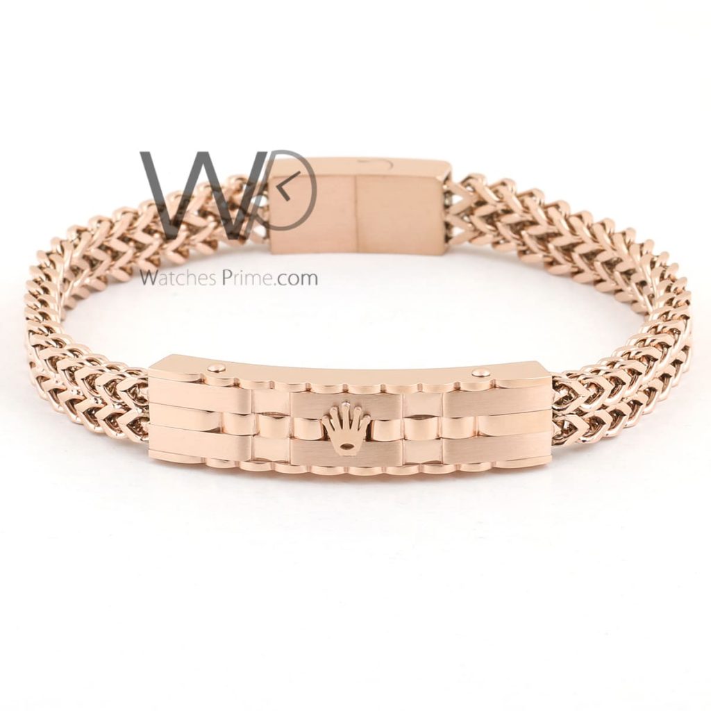 Rolex rose gold stainless steel men bracelet | Watches Prime