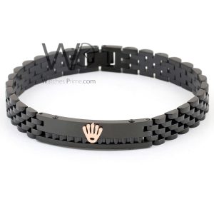 Rolex metal black men's bracelet